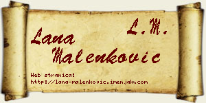 Lana Malenković vizit kartica